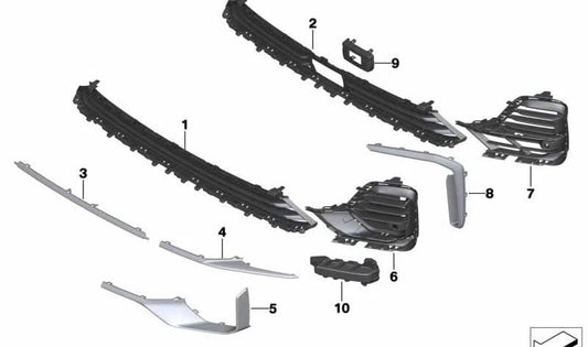 Closed side grille left for BMW X7 G07 (OEM 51117473035). Original BMW