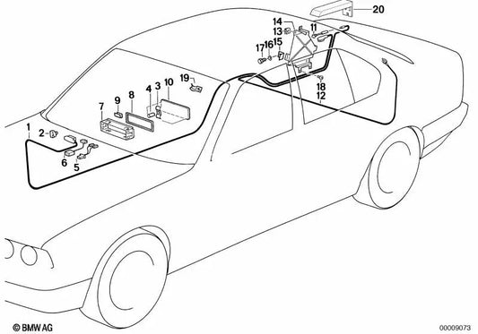 Câble d'antenne pour la série BMW 5 E34 (OEM 65248359094). BMW d'origine