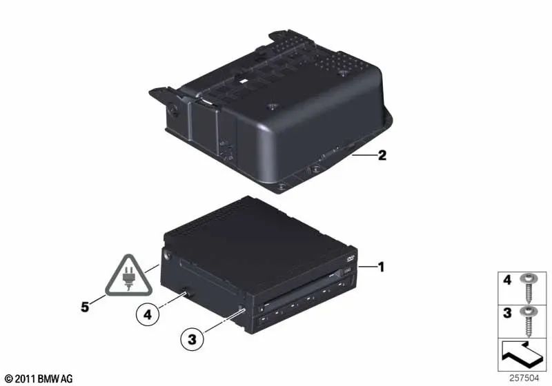 DVD Changer Holder for BMW F06, F12, F13, F01N, F02N, F04 (OEM 65129111647). Original BMW.