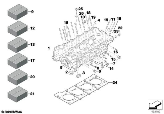 Guía de válvula para BMW (OEM 11121416154). Original BMW