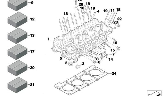 Conector de anillo OEM 11121416122 para BMW E30, E34, E36, E38, E39, E46, E53, E60, E61, E63, E64, E65, E66, E83, E85, E86, E87, Z3, Z4. Original BMW.