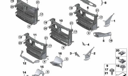 Conducto de aire de refrigeración OEM 51648055208 para BMW F15, F16. Original BMW.