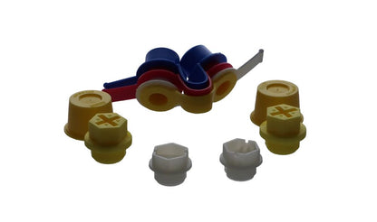 Juego de tapones cierre OEM 24107604970 para BMW E81, E82, E87, E88, F20, F21, F22, F23, G42, G87, E36, E46, E90, F30, G20, F32, G22, E34 hasta G83, X1-X7, Z3-Z8. También MINI R50, R52. Original BMW y MINI.