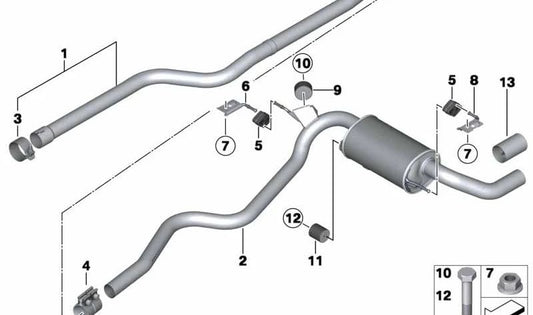 Absorbeur de vibration pour BMW E87, F20, F21, E90, E91, F30, F31, F34, F22, F32, F33, F36 (OEM 18407537341). BMW d'origine.