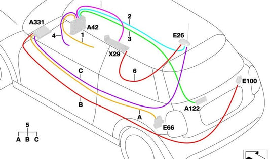 Cable de antena GPS OEM 61115A13BD8 para MINI F57 Cooper, Cooper S, JCW... y más. Original MINI.