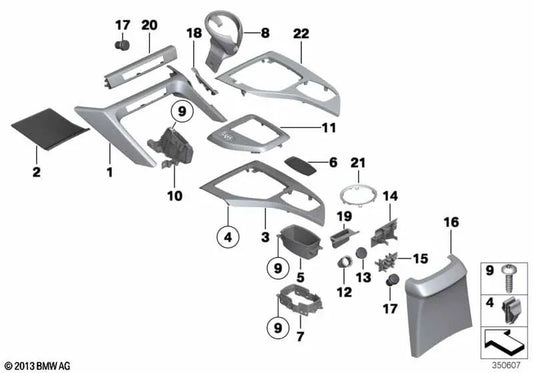 Steptronic Selektorhebel verzieren für BMW E84 (OEM 51169235799). Original BMW.