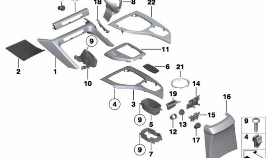EMBELLECADOR LEVER CHANGE STEPTRONIC OEM 51162991685 FOR BMW E84. Original BMW.