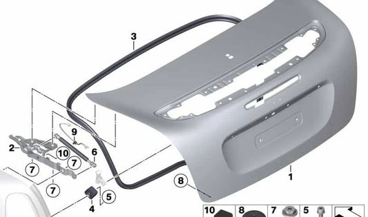 Tope OEM 51242759036 para MINI Coupé R58, Roadster R59. Original MINI.