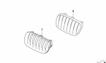 Rejilla embellecedora frontal derecha OEM 51133402910 para BMW E83. Original BMW.