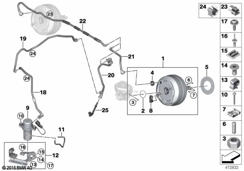 Tubo di scarico per BMW F30N (OEM 34336896340). BMW originale