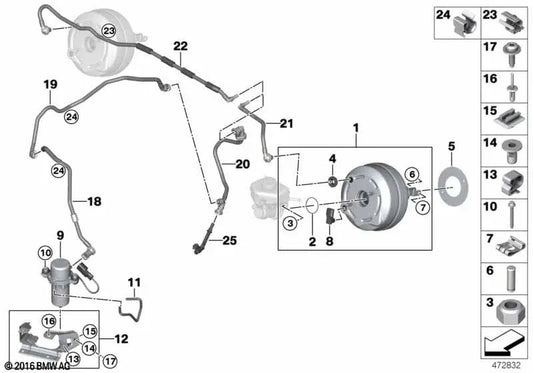 Tubo di scarico per BMW F30N (OEM 34336896340). BMW originale