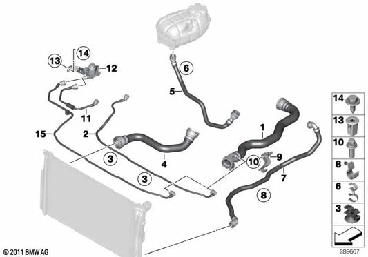 Kältemittelschlauch für BMW F20, F21, F22, F30N, F31, F32, F33 (OEM 17128510307). Original BMW.