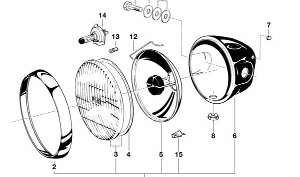 Faro delantero OEM 63121244404 para BMW (E30). Original BMW.