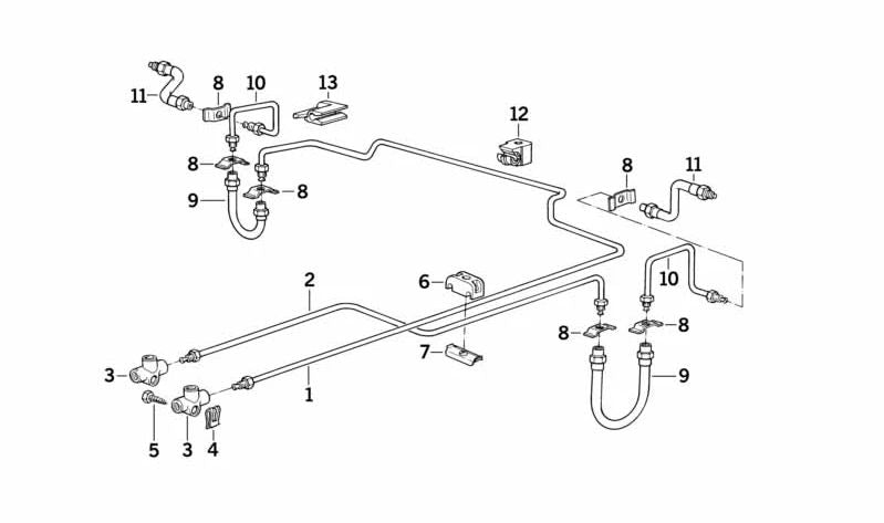 Tubo de freno OEM 34326755712 para BMW E21, E12, E34, Z1. Original BMW.