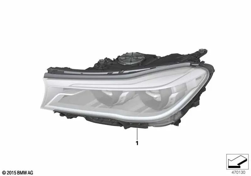 Faro avec lumière laser gauche pour BMW G11, G12 (OEM 63117451855). BMW d'origine
