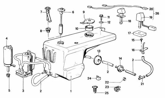 OMParabrisas Ompiancias OEM 61661361990 pour BMW E23 7er (toutes les versions avec moteur M30 de 1977 à 1982). BMW d'origine.