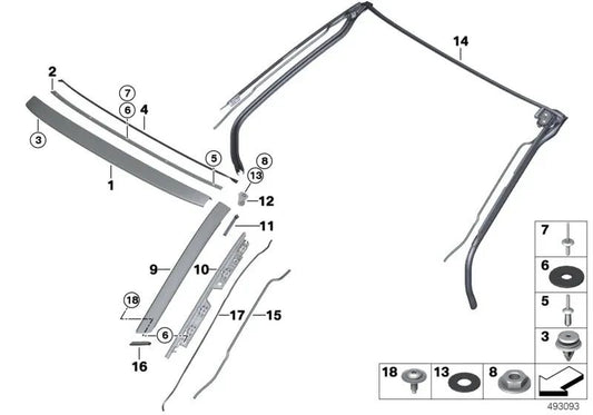 Guia de água para BMW i12, i12n, i15 (OEM 51447378917). BMW original