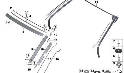 Tuerca hexagonal para BMW E61, F07, I15, E70, E85, Mini R52, R57 (OEM 41009127239). Original BMW