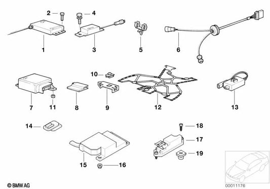 Kabelado de Sensor Frontal del Airbag para BMW Serie 3 E36 (OEM 61128357032). Original BMW.