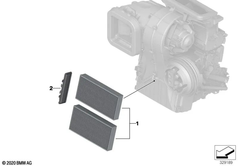 Tapa del Microfiltro para BMW Serie 1 F40, F52, Serie 2 F44, F45, F46, i I01, X1 F48, X2 F39 (OEM 64119297735). Original BMW