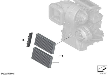 Tapa del Microfiltro para BMW Serie 1 F40, F52, Serie 2 F44, F45, F46, i I01, X1 F48, X2 F39 (OEM 64119297735). Original BMW