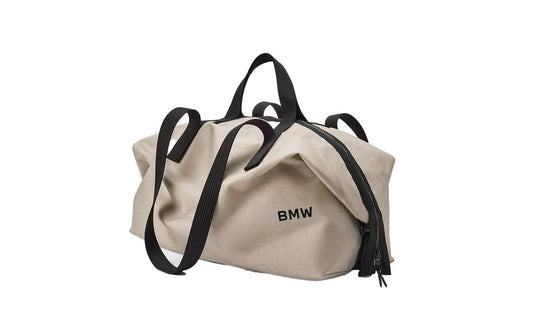Bolsa de viaje BMW beige 35L OEM 80225B5F638 para BMW (todos los modelos, uso general). Original BMW, ideal para escapadas o gimnasio, resistente y con diseño elegante.