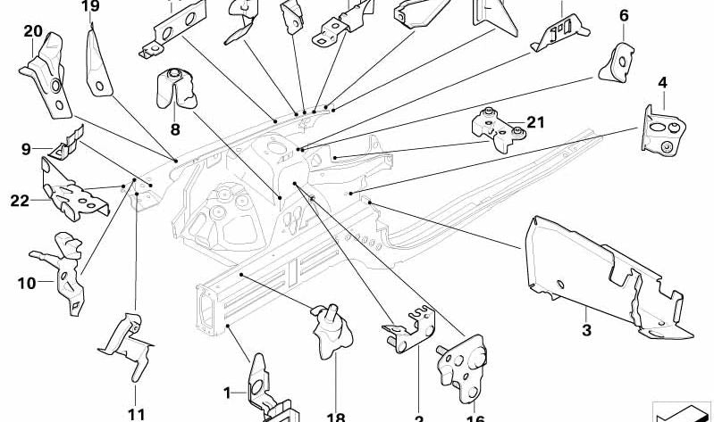 Soporte diagonal del subchasis motor derecho OEM 41117174994 para BMW E82, E87, E88, E90, E91, E92, E93. Original BMW.