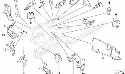 Right side wall bracket for BMW 3 Series E90, E91 (OEM 41217145350). Original BMW
