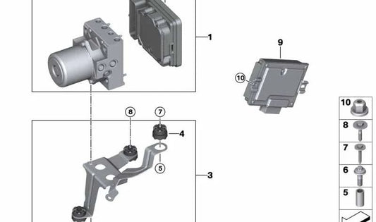 Kit reparación centralita DSC/DXC OEM 34525A36090 para BMW G30, G31, G38, G32, G11, G12, G01, G08, G02. Original BMW.