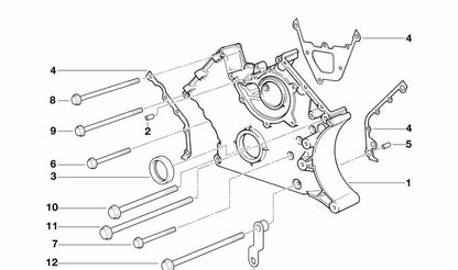 Cubierta inferior de la cadena de distribución OEM 11141702543 para BMW E39, E38, E31. Original BMW