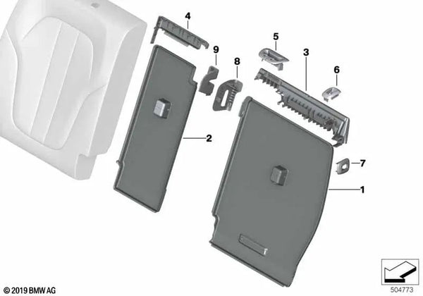 Panel protector carcasa de bloqueo OEM 52208491152 para BMW X5 G05, X5 G05 LCI, X7 G07, X7 G07 LCI. Original BMW.