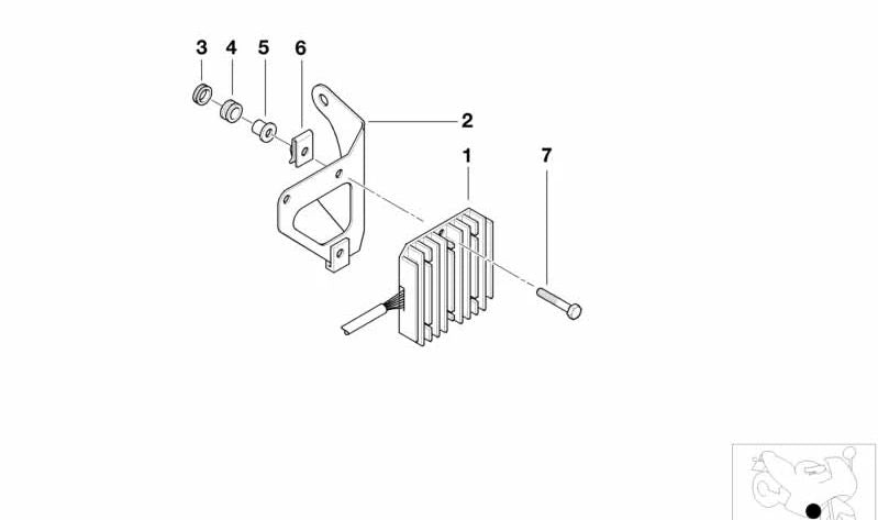 Soporte para regulador de generador OEM 61312346551 para motos BMW F 650 GS, F 650 GS Dakar, G 650 GS, G 650 GS Sertão. Original BMW Motorrad.