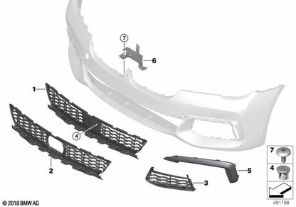 Zentrales Lufteingangsnetz für BMW 7 G11 -Serie, G12 (OEM 51118092154). Original BMW
