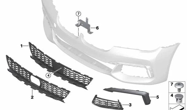 Rejilla de entrada de aire izquierda OEM 51118092713 para BMW G12. Original BMW.