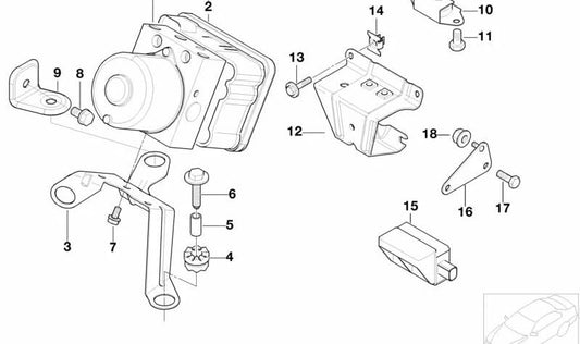 Soporte sensor DSC OEM 34521164463 para BMW E46. Original BMW.