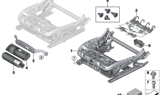 Mecanismo del asiento eléctrico izquierdo OEM 52109458843 para BMW i3 (I01). Original BMW.