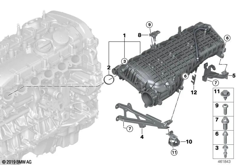 Suporte frontal para BMW 1 F20N Series, F21N Series 2 F22, F23 Série 3 F30N, F31N, F34N Série 4 F32, F33, F36 Série 5 G30, G31, G38 Série 6 G32 Series 7 G11, G12 X3 G01 X4 G02 (OEM 1168886860 ). BMW original