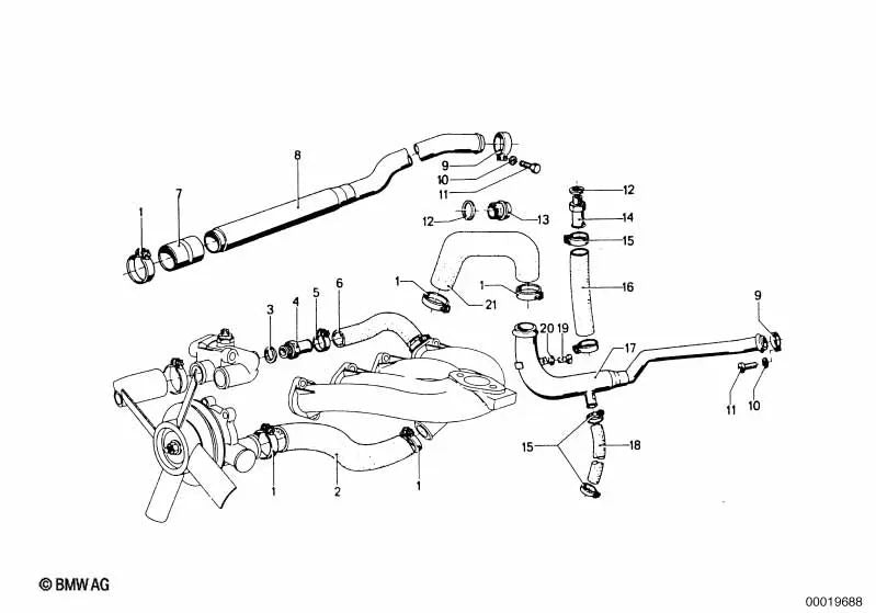 Manguera para BMW F10, F11 (OEM 11531261138). Original BMW