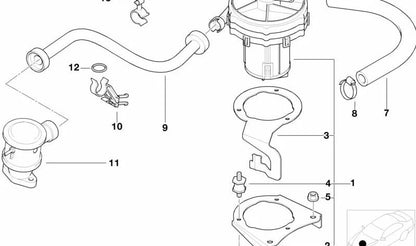 OEM Air -Zulassung Manguito 11721433820 für BMW E36 und Z3. Original Secondary Air System Connector. Original BMW.