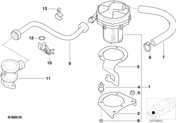 Manguera de Aspiración para BMW Serie 3 E36 (OEM 11721437778). Original BMW