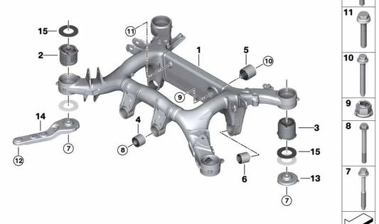 OEM 33306876821 rear suspension arm for BMW F91, F92, F93, G14. Original BMW.