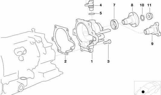 Motorflansch für BMW E34, E39 (OEM 24211423883). Original BMW