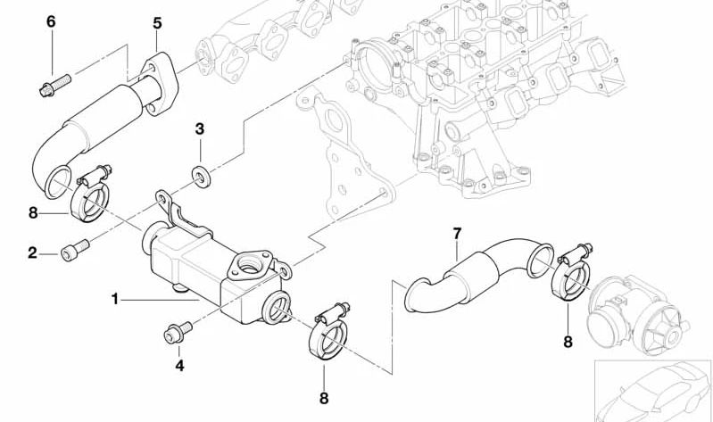 Abrazadera de escape OEM 11717786146 para BMW E87, E30, E36, E46, E90, E91, E92, E93, E34, E39, E60, E61, F10, F11, E63, E64, E32, E38, E65, E66, F01, F02, E31, E83, E53, E70, F15, E71, F16. Original BMW.