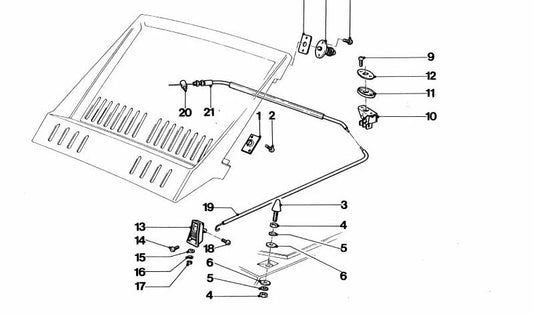 Closing piece (Schliessraste) OEM 51242165308 for BMW E60, E61, E63, E64, E70, E71, E81, E82, E87, E88, E90, E91, E92, E93, F01, F02, F06, F07, F10, F11, F11, F11, F11, F11, F11, F11, F11. Original BMW.