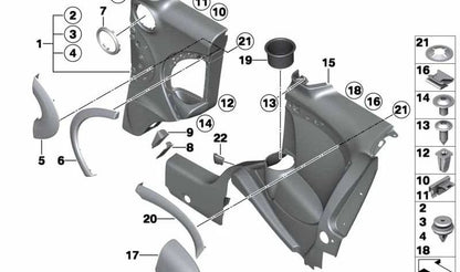 Paramento abrepuerta Clubdoor cromado OEM 51422756023 para MINI Clubman R55, R55 LCI. Original MINI.