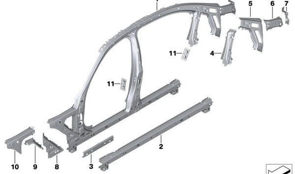 Cinta de sujeción OEM 41007488101 para BMW G20, G28, G80. Original BMW