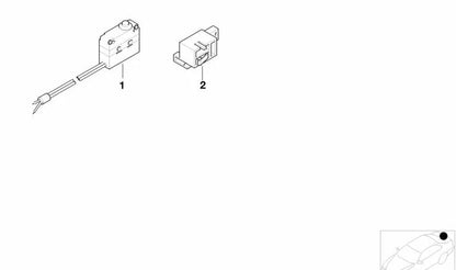 Microinterruptor cierre maletero OEM 51247002354 para BMW E46 {316Ci, 316i} (todos los modelos compatibles). Repuesto original BMW.