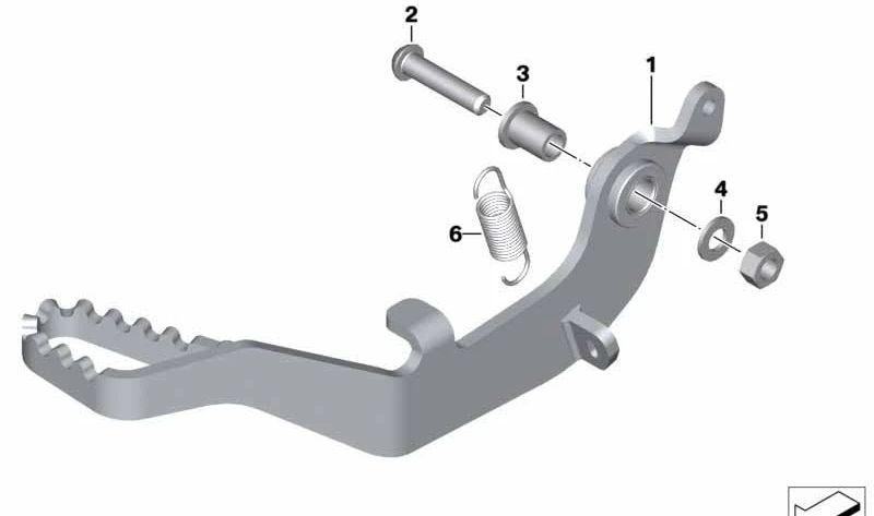 Pedal de freno delantero OEM 35218562024 para BMW Motorrad G 310 GS (K02) 2017-2025. Original BMW Motorrad.