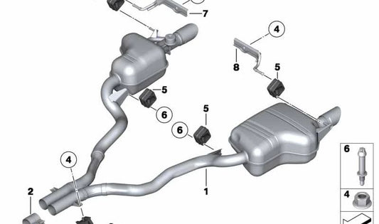 Escape trasero OEM 18307647055 para BMW Z4 E89 sDrive35is (2010-2016). Compatible con modelos LM11 y LM12 motor N54. Repuesto original BMW.