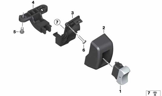 Carcaça do interruptor da parte inferior OEM 61317697288 para motocicletas BMW R1200RT, K1200GT, R900RT. Originais BMW Motorrad.